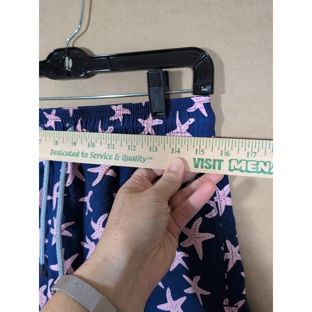 Tom & Teddy Men's Medium‎ Swim Trunks Purple With Pink Starfish Lined, Pockets - Picture 6 of 8